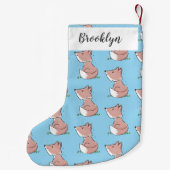 Cute baby fox cartoon illustratie kleine kerstsok (Achterkant)