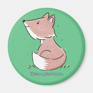 Cute baby fox cartoon illustratie magneet