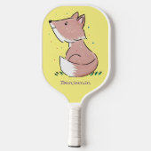 Cute baby fox cartoon illustratie pickleball paddle (Achterkant)