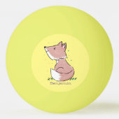 Cute baby fox cartoon illustratie pingpongbal (Achterkant)