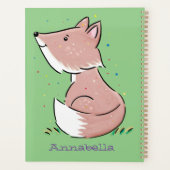 Cute baby fox cartoon illustratie planner (Achterkant)