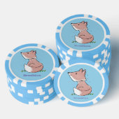 Cute baby fox cartoon illustratie poker chips (Opstapeling)