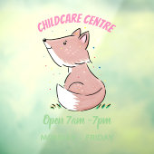 Cute baby fox cartoon illustratie raamsticker (Vel 3)