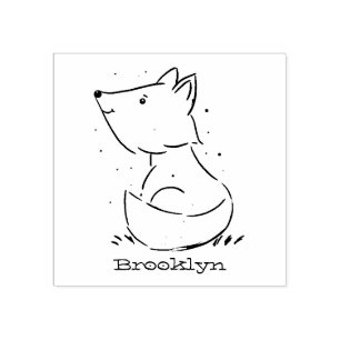 Cute baby fox cartoon illustratie rubberstempel