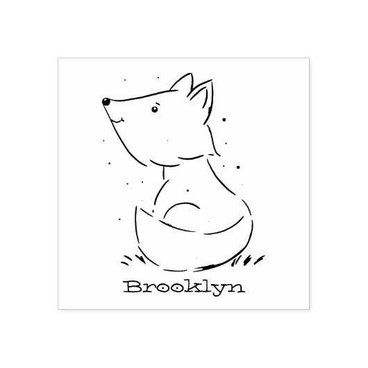 Cute baby fox cartoon illustratie rubberstempel (Afrduk)