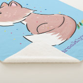 Cute baby fox cartoon illustratie sherpa deken (3/4)