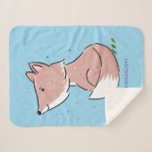 Cute baby fox cartoon illustratie sherpa deken (Voorkant (horizontaal))