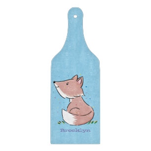 Cute baby fox cartoon illustratie snijplank