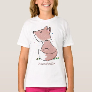 Cute baby fox cartoon illustratie t-shirt