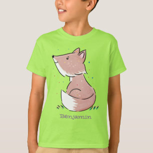 Cute baby fox cartoon illustratie t-shirt