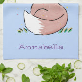 Cute baby fox cartoon illustratie theedoek (Gevouwen)