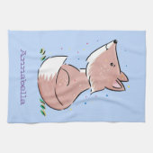 Cute baby fox cartoon illustratie theedoek (Horizontaal)