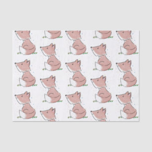 Cute baby fox cartoon illustratie tissuepapier