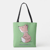 Cute baby fox cartoon illustratie tote bag (Achterkant)