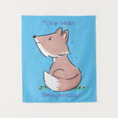 Cute baby fox cartoon illustratie wandkleed (Voorkant)