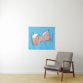 Cute baby fox cartoon illustratie wandkleed (In Situ (horizontaal))