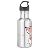 Cute baby fox cartoon illustratie waterfles (Voorkant)