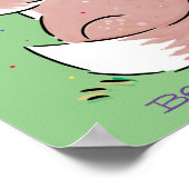 Cute baby fox cartoon illustration poster (Hoek)