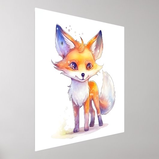 Cute Baby Fox Folie Print (Laagn)