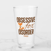 Cute Baby Fox geobsedeerd bruin Dierenvriend Glas (Voorkant)