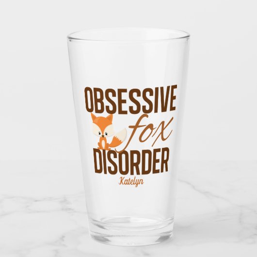 Cute Baby Fox geobsedeerd bruin Dierenvriend Glas (Voorkant)