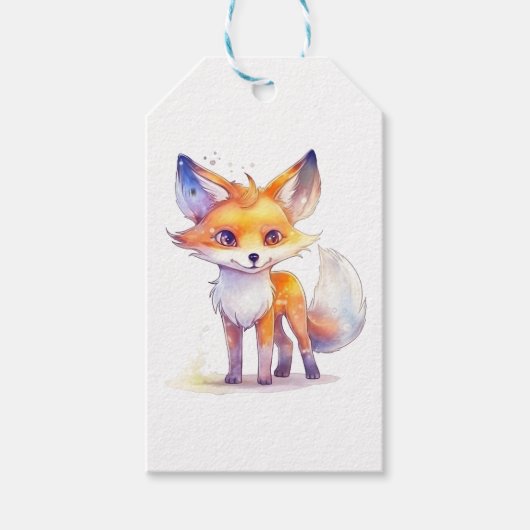 Cute Baby Fox Gift Label Cadeaulabel (Voorkant)