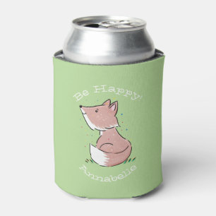 Cute baby fox green cartoon whimsical-afbeelding blikjeskoeler