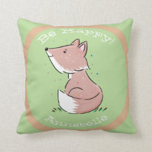 Cute baby fox green waterverf illustratie