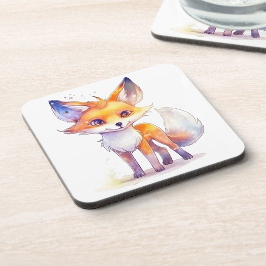 Cute Baby Fox Hard plastic onderzetter (Linkerzijde)