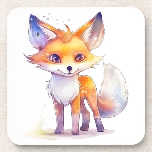 Cute Baby Fox Hard plastic onderzetter (Voorkant)