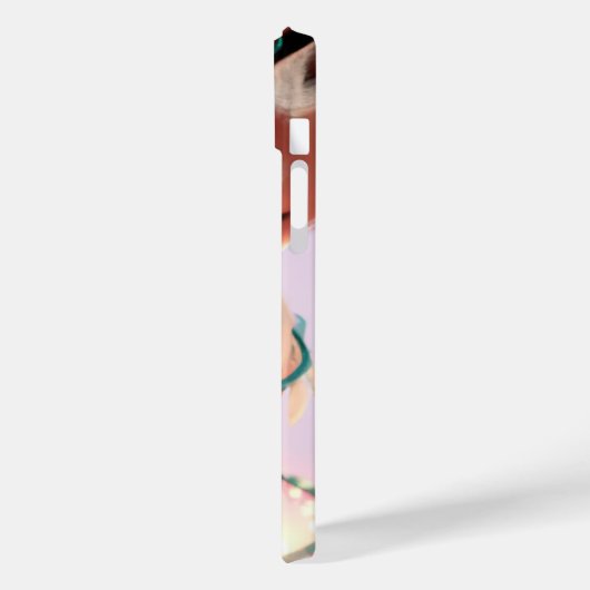 Cute Baby Fox met Fairy Lights iPhone 14 + Hoesje (Achterkant / Links)