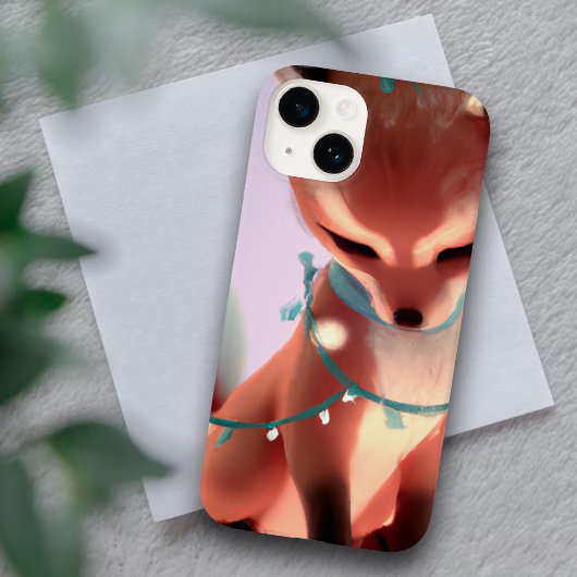 Cute Baby Fox met Fairy Lights iPhone 14 Hoesje
