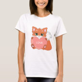 Cute Baby Fox met Heart T-Shirt (Voorkant)