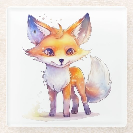 Cute Baby Fox Onderzetter (Voorkant)