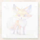 Cute Baby Fox Onderzetter Glazen Onderzetter (Achterkant)