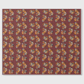 Cute Baby Fox Pattern Print Cadeaupapier (Vlak)