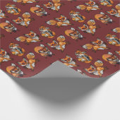 Cute Baby Fox Pattern Print Cadeaupapier (Hoek)