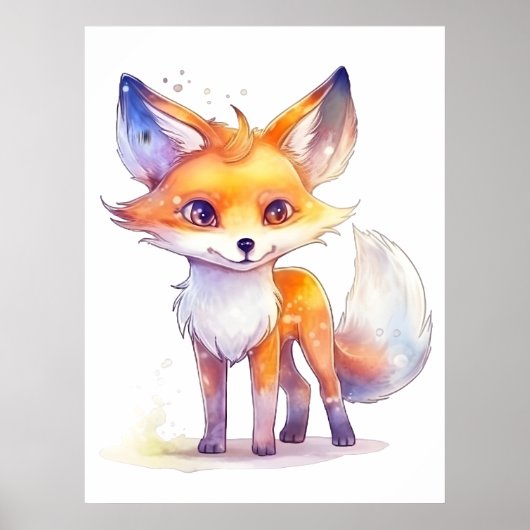 Cute Baby Fox Poster (Voorkant)