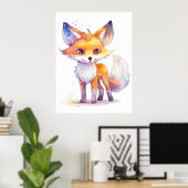 Cute Baby Fox Poster (Thuiskantoor)