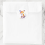 Cute Baby Fox Round Sticker (Tas)