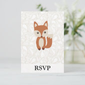 Cute Baby Fox RSVP Kaartje (Staand voorkant)
