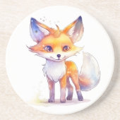 Cute Baby Fox Sandstone Onderzetter (Voorkant)