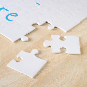 Cute Baby Fox schildert Blue Heart Name Puzzle Legpuzzel (Zijkant)