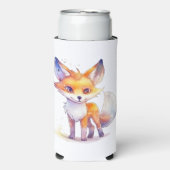 Cute Baby Fox Slim Koelbox Seltzer Blikjeskoeler (Seltzer Voorkant)