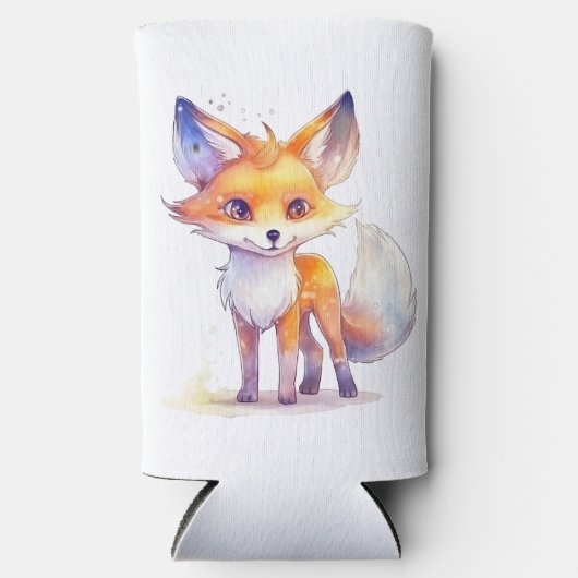 Cute Baby Fox Slim Koelbox Seltzer Blikjeskoeler (Voorkant)
