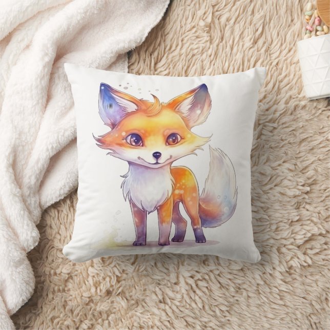 Cute Baby Fox Square Pillow Kussen (Deken)