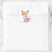 Cute Baby Fox Square Stickers (Tas)