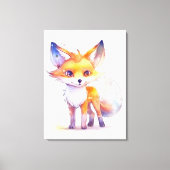 Cute Baby Fox Stretched Canvas Print (Voorkant)
