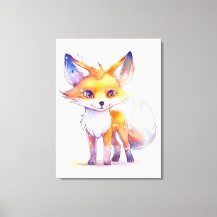 Cute Baby Fox Stretched Canvas Print