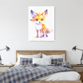 Cute Baby Fox Stretched Canvas Print (Insitu (Slaapkamer))